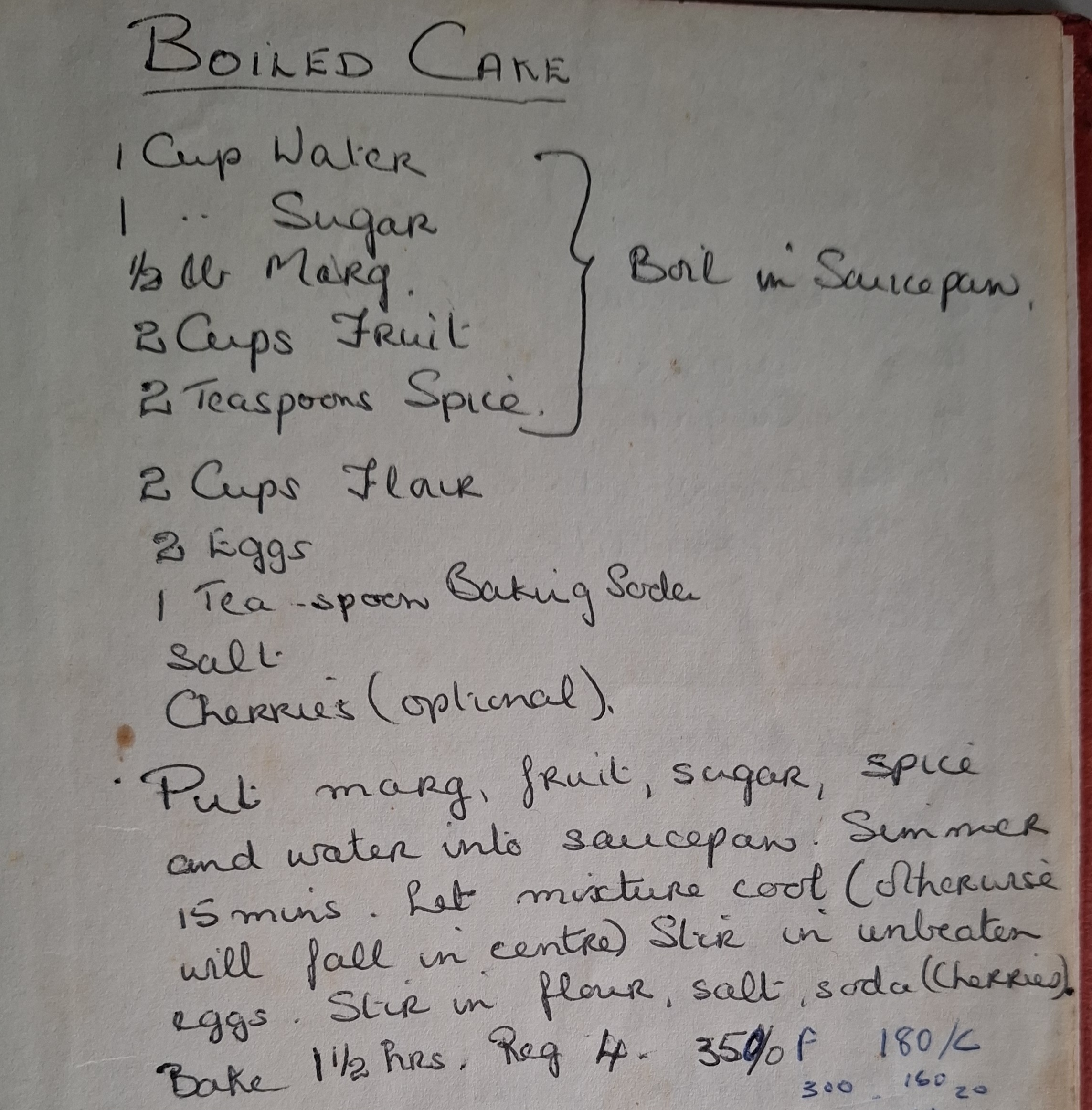 Mams Boiled Cake